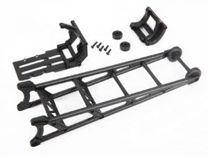 Traxxas Wheelie bar schwarz montiert mit Halter TRX9460