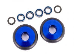 Traxxas Komplettrad Wheelie bar 6061-T6  Aluminium blau (2) TRX9461X