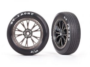 Traxxas Mickey Thompson ET auf Felge  satin schwarz-chrom vorne (2) TRX9474A