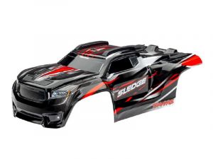 Traxxas Karosserie Sledge rot mit Aufkleber  & Clipless-System TRX9511R
