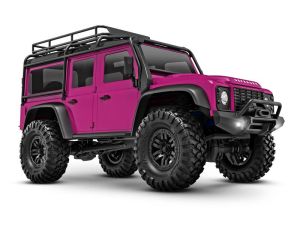 Traxxas TRX-4M Land Rover Defender Mini RC Crawler 1:18 in Pink, Offroad RC Auto mit LiPo Akku und Fernsteuerung