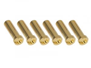 Team Corally Bullit Connector 5.0mm - Male Solid Type - Gold Plated - Ultra Low Resistance