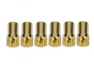 Team Corally Bullit Connector 6.5mm - Male Solid Type - Gold Plated - Ultra Low Resistance