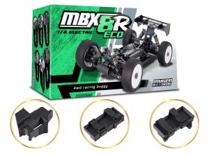 Exklusives Winner-Bundle: Mugen Seiki MBX-8R ECO 1:8 Buggy mit RT 2x2S Saddle Pack. Entwickelt mit Burak Kilic – Siegerfahrzeug Leipzig 2025, pure Racing-Performance.