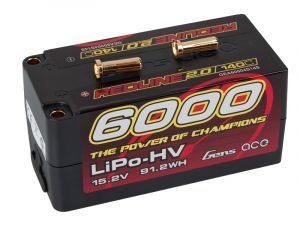 Gens Ace Redline 2.0 Series 6000mAh 15.2V 140C 4S2P Hard Case 69 # HV LiPo Batterie 