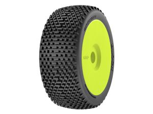 GMY20-S25 GRP 1:8 Buggy Komplettrad M20 BLOCK Felgendesign gelb in S25 Synthetic Compound Super Soft