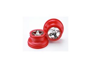 Traxxas SCT 2.2/3.0 Felgen chrom/rot (2) Slash 2WD hinten, Slash 4x4 v/h TRX5868