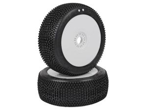 ProCircuit Hot Dices V2 als 1:8 Komplettrad für RC Buggy mit S1 Super Soft Reifen in Weiß – optimale Traktion, langlebig und perfekt für Offroad-Racing.