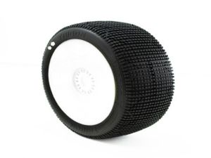 Procircuit Komplettrad TRIGON V3 (2) 1:8 Buggy  RC Reifen S1 Super Soft Weiss PCW2007-S1
