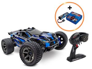 Traxxas Rustler Ultimate VXL3S Blau Stadium Truck inkl. 2992GX Power Pack (LiPo + EZ-Peak Ladegerät)