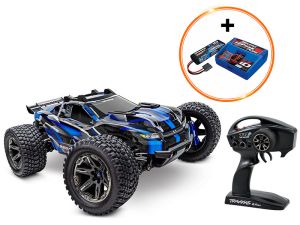 Traxxas Rustler Ultimate VXL3S Blau Stadium Truck inkl. 2992GX Power Pack (LiPo + EZ-Peak Ladegerät)