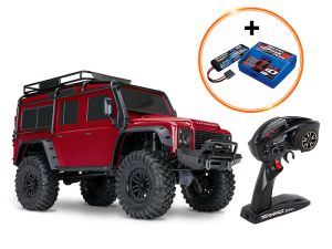 Traxxas TRX‑4 LR Defender 4x4 Rot RTR Crawler inkl. 2992GX Power Pack (LiPo + EZ-Peak Ladegerät)