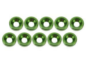 Ultimate RC 3mm Grün Aluminium Unterlegscheiben  konisch (10) UR1501-GR