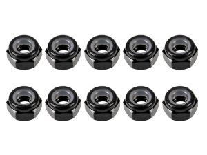 Ultimate RC 3mm Schwarz Aluminium Stoppmutter selbstsichernd (10)