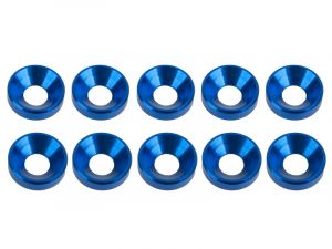 UR1511-A Ultimate RC 4mm Blau Aluminium Unterlegscheiben konisch (10)