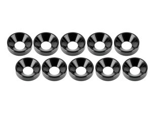 Ultimate RC 4mm Schwarz Alu Unterlegscheiben konisch (10)