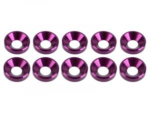 UR1511-P Ultimate RC 4mm Lila Aluminium Unterlegscheiben konisch (10)