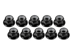 Ultimate RC 4mm Schwarz Aluminium Stoppmutter mit Flansch selbstsichernd (10)