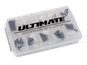 UR1601 Ultimate Racing M3 Schraubenset (200 Stk) mit doppelseitiger Sortierbox