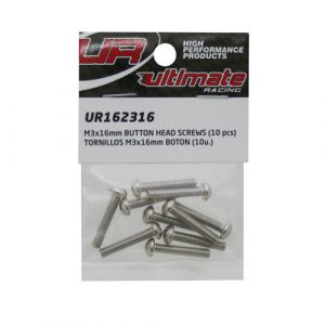 UR162316 - Ultimate RC Rundkopfschraube M3x16mm 12.9 (10) Button Head Innensechskant