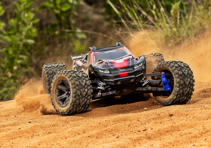 MODEL 67164-4: Rustler® 4X4 BL-2s: 1/10 scale 4X4 brushless stadium truck, fully-assembled, waterproof electronics, Ready-To-Race®, with TQ™ 2.4 GHz 2-channel radio system, BL-2s™ speed control, and clipless painted body. Requires: battery and charger