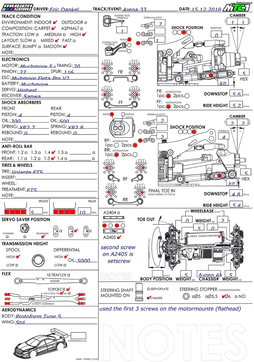 Mugen MTC1 Performance Einstellungen