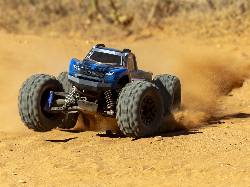 MODEL 67076-4: Stampede® 4X4 BL-2s: 1/10 Scale 4X4 brushless monster truck, fully-assembled, waterproof electronics, Ready-To-Race®, with TQ™ 2.4 GHz 2-channel radio system, BL-2s™ speed control, and clipless painted body. Requires: battery and charger. 